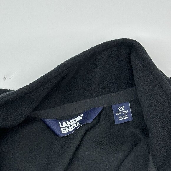Lands' End Women Black Athletic Quarter Zip Fleece Activewear Top 2XL/20-22W/C54 - Picture 9 of 16
